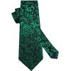 imageHISDERN Ties for Men Paisley Floral Mens Ties and Pocket Square Cufflinks Set Classic Business Necktie HandkerchiefB2green