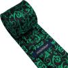 imageHISDERN Ties for Men Paisley Floral Mens Ties and Pocket Square Cufflinks Set Classic Business Necktie HandkerchiefB2green