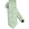 imageHISDERN Ties for Men Paisley Floral Mens Ties and Pocket Square Cufflinks Set Classic Business Necktie HandkerchiefBsage Green