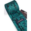 imageHISDERN Ties for Men Paisley Floral Mens Ties and Pocket Square Cufflinks Set Classic Business Necktie HandkerchiefC1teal