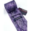 imageHISDERN Ties for Men Paisley Floral Mens Ties and Pocket Square Cufflinks Set Classic Business Necktie HandkerchiefD3purple