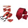 imageHISDERN Mens Christmas Bow Tie and Suspenders Christmas Ties for Men Festival Necktie Boys Funny Vacation