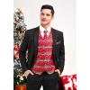 imageHISDERN 3pc Christmas Vest Set for Men Red Christmas Snowflake Holiday Vest Santa Waistcoats Necktie Pocket Square Dress Suit Vest Mens Tie Set for Party