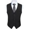 imageHISDERN Black Dress Suit Vests for Men Business Formal Christmas Bow Ties for Men Self Tied Pocket Square Set