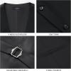 imageHISDERN Black Vests for Men Business Formal Dress Suit Christmas Bow Ties for Men Xmas Black Mens Bow Ties and Pocket Square Se