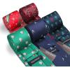 imageHISDERN Christmas Mens Ties Set 5PCS Holiday Festival Funny Tie and Pocket Square Set Vacation Xmas Gift Box Necktie SetT5s11