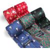 imageHISDERN Christmas Mens Ties Set 5PCS Holiday Festival Funny Tie and Pocket Square Set Vacation Xmas Gift Box Necktie SetT5s2