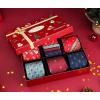 imageHISDERN Christmas Mens Ties Set 5PCS Holiday Festival Funny Tie and Pocket Square Set Vacation Xmas Gift Box Necktie SetT5s31