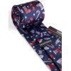 imageHISDERN Christmas Ties for Men Holiday Tie and Pocket Square Cufflinks Festival Party Xmas Funny Silk Woven NecktieEnavy  Santa Hat and Candy Cane