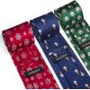 imageHISDERN Christmas Ties for Men Holiday Tie and Pocket Square Set Lot 3 PCS Tie Pack Gift Box Neckties ampamp HandkerchiefMulticolor 2