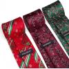 imageHISDERN Christmas Ties for Men Holiday Tie and Pocket Square Set Lot 3 PCS Tie Pack Gift Box Neckties ampamp HandkerchiefMulticolor