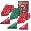 imageHISDERN Christmas Ties for Men Holiday Tie and Pocket Square Set Lot 3 PCS Tie Pack Gift Box Neckties ampamp HandkerchiefT5s1