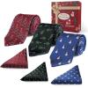 imageHISDERN Christmas Ties for Men Holiday Tie and Pocket Square Set Lot 3 PCS Tie Pack Gift Box Neckties ampamp HandkerchiefT5s2