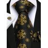 imageHISDERN Christmas Ties for Men Pretied Mens Holiday Silk Tie and Pocket Square Cufflinks Set Xmas Festive Funny NecktieClassic Blacksnowflake