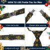 imageHISDERN Christmas Ties for Men Pretied Mens Holiday Silk Tie and Pocket Square Cufflinks Set Xmas Festive Funny NecktieClassic Blacksnowflake