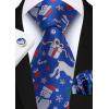 imageHISDERN Christmas Ties for Men Pretied Mens Holiday Silk Tie and Pocket Square Cufflinks Set Xmas Festive Funny NecktieFestive Bluexmas Collage