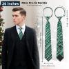 imageHISDERN Christmas Ties for Men Pretied Mens Holiday Silk Tie and Pocket Square Cufflinks Set Xmas Festive Funny NecktieGreen Medleyfestive Mix