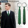 imageHISDERN Christmas Ties for Men Pretied Mens Holiday Silk Tie and Pocket Square Cufflinks Set Xmas Festive Funny NecktieGreen Medleygingerbread