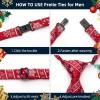 imageHISDERN Christmas Ties for Men Pretied Mens Holiday Silk Tie and Pocket Square Cufflinks Set Xmas Festive Funny NecktieRed Medleysnowflake