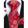 imageHISDERN Christmas Ties for Men Pretied Mens Holiday Silk Tie and Pocket Square Cufflinks Set Xmas Festive Funny NecktieRed Medleysnowflake