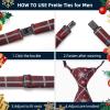 imageHISDERN Christmas Ties for Men Pretied Mens Holiday Silk Tie and Pocket Square Cufflinks Set Xmas Festive Funny NecktieRed Medleysnowflake Argyle