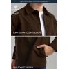 imageHISDERN FLEX 531 Mens Button Down Shirt Jacket Comfy Lightweight Design for Business Casual and Social Events with PocketsBrown