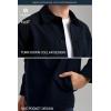 imageHISDERN FLEX 531 Mens Button Down Shirt Jacket Comfy Lightweight Design for Business Casual and Social Events with PocketsNavy Blue