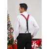 imageHISDERN Mens Christmas Bow Tie and Suspenders Holiday Festival Braces Y Shape Fun Santa Braces Handkerchief Pocket Square Set03red  White