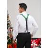 imageHISDERN Mens Christmas Bow Tie and Suspenders Holiday Festival Braces Y Shape Fun Santa Braces Handkerchief Pocket Square SetGreen  Red