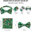 imageHISDERN Mens Christmas Bow Tie and Suspenders Holiday Festival Braces Y Shape Fun Santa Braces Handkerchief Pocket Square SetGreen  Red