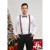 imageHISDERN Mens Christmas Bow Tie and Suspenders Holiday Festival Braces Y Shape Fun Santa Braces Handkerchief Pocket Square SetRed  Green