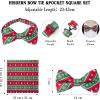 imageHISDERN Mens Christmas Bow Tie and Suspenders Holiday Festival Braces Y Shape Fun Santa Braces Handkerchief Pocket Square SetRed  Green