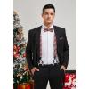 imageHISDERN Mens Christmas Bow Tie and Suspenders Holiday Festival Braces Y Shape Fun Santa Braces Handkerchief Pocket Square SetRed  Green