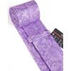 imageHISDERN Ties for Men Paisley Floral Mens Ties and Pocket Square Cufflinks Set Classic Business Necktie HandkerchiefD5purple