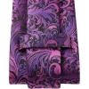 imageHISDERN Ties for Men Paisley Floral Mens Ties and Pocket Square Cufflinks Set Classic Business Necktie HandkerchiefD6purple  Hot Pink