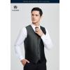 imageHISDERN V301 Mens 3PCS Formal Vest Set Slim Fit Jacquard Waistcoat with Paisley Floral Pattern for Wedding Prom PartyBlackN1