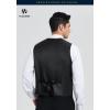 imageHISDERN V301 Mens 3PCS Formal Vest Set Slim Fit Jacquard Waistcoat with Paisley Floral Pattern for Wedding Prom PartyBlackN1