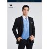 imageHISDERN V301 Mens 3PCS Formal Vest Set Slim Fit Jacquard Waistcoat with Paisley Floral Pattern for Wedding Prom PartyBlueN1