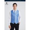 imageHISDERN V301 Mens 3PCS Formal Vest Set Slim Fit Jacquard Waistcoat with Paisley Floral Pattern for Wedding Prom PartyBlueN1