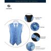 imageHISDERN V301 Mens 3PCS Formal Vest Set Slim Fit Jacquard Waistcoat with Paisley Floral Pattern for Wedding Prom PartyBlueN1