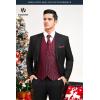 imageHISDERN V301 Mens 3PCS Formal Vest Set Slim Fit Jacquard Waistcoat with Paisley Floral Pattern for Wedding Prom PartyBurgundy  Black