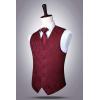 imageHISDERN V301 Mens 3PCS Formal Vest Set Slim Fit Jacquard Waistcoat with Paisley Floral Pattern for Wedding Prom PartyBurgundyN1