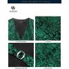 imageHISDERN V301 Mens 3PCS Formal Vest Set Slim Fit Jacquard Waistcoat with Paisley Floral Pattern for Wedding Prom PartyGreenN3