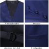 imageHISDERN V301 Mens 3PCS Formal Vest Set Slim Fit Jacquard Waistcoat with Paisley Floral Pattern for Wedding Prom PartyNavy BlueN