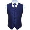 imageHISDERN V301 Mens 3PCS Formal Vest Set Slim Fit Jacquard Waistcoat with Paisley Floral Pattern for Wedding Prom PartyNavy BlueN