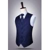 imageHISDERN V301 Mens 3PCS Formal Vest Set Slim Fit Jacquard Waistcoat with Paisley Floral Pattern for Wedding Prom PartyNavy BlueN2