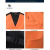 imageHISDERN V301 Mens 3PCS Formal Vest Set Slim Fit Jacquard Waistcoat with Paisley Floral Pattern for Wedding Prom PartyOrangeN1