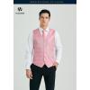 imageHISDERN V301 Mens 3PCS Formal Vest Set Slim Fit Jacquard Waistcoat with Paisley Floral Pattern for Wedding Prom PartyPinkN1