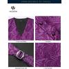 imageHISDERN V301 Mens 3PCS Formal Vest Set Slim Fit Jacquard Waistcoat with Paisley Floral Pattern for Wedding Prom PartyPurple