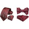 imageHISDERN Christmas Bow Tie ampamp Burgundy Tie Set Xmas Tree Pattern Holiday Parties Funny Neckties Handkerchief
